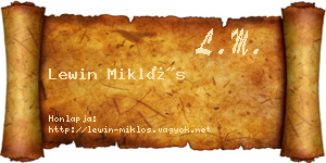 Lewin Miklós névjegykártya